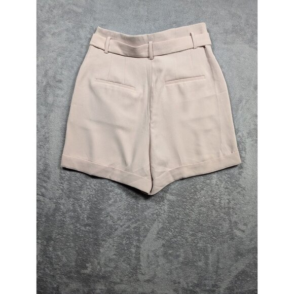 Express Bermuda Shorts Womens Size 10 Pink Extreme High Rise Pleated Belted - Picture 9 of 10